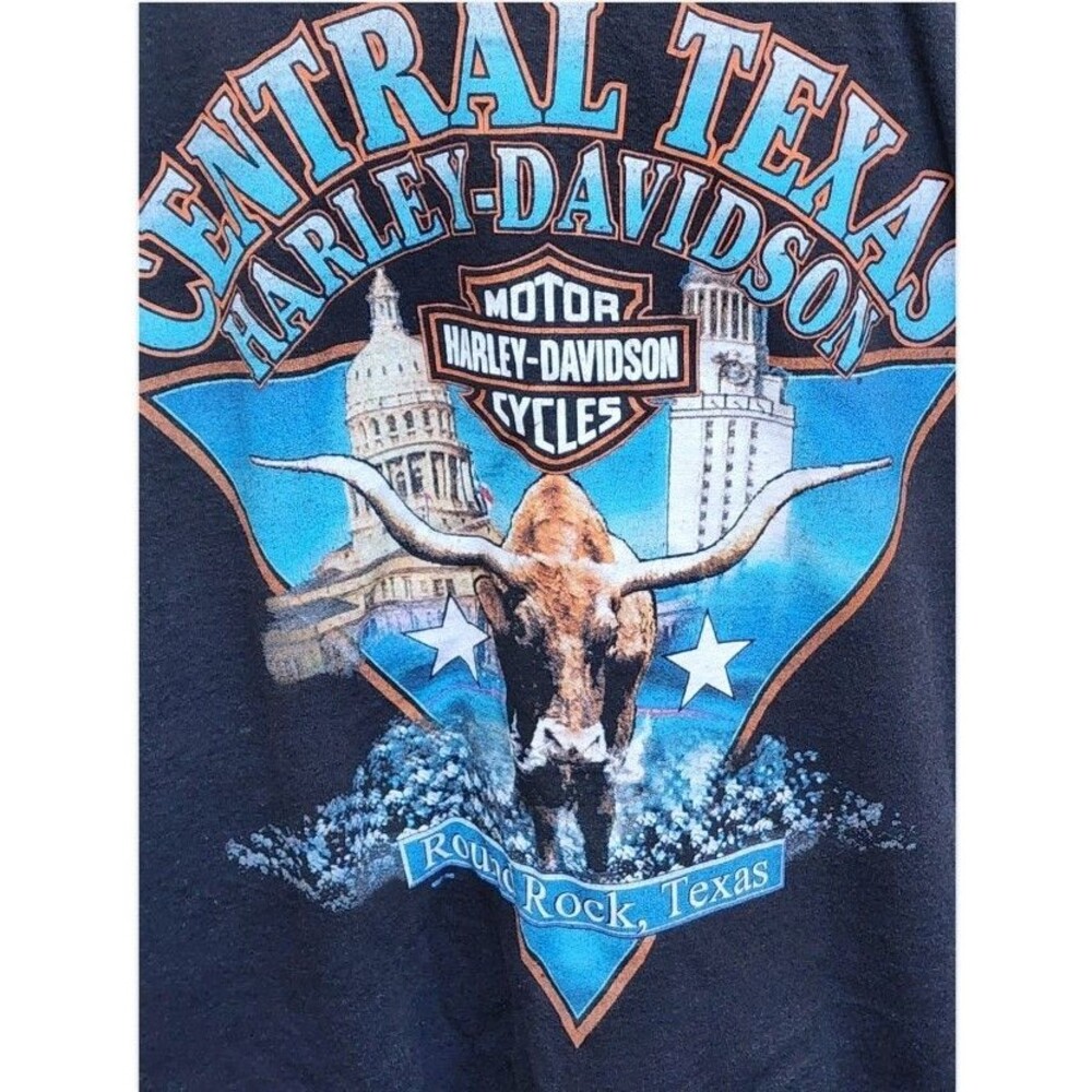 Harley Davidson Size 5X Black Tee Round Rock, Texas 2-Sided